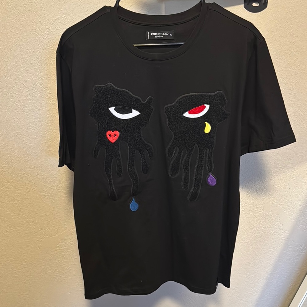 Black T-Shirt with Eye Graphic
